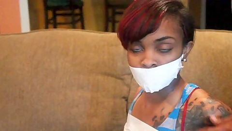 Ebony Gagged